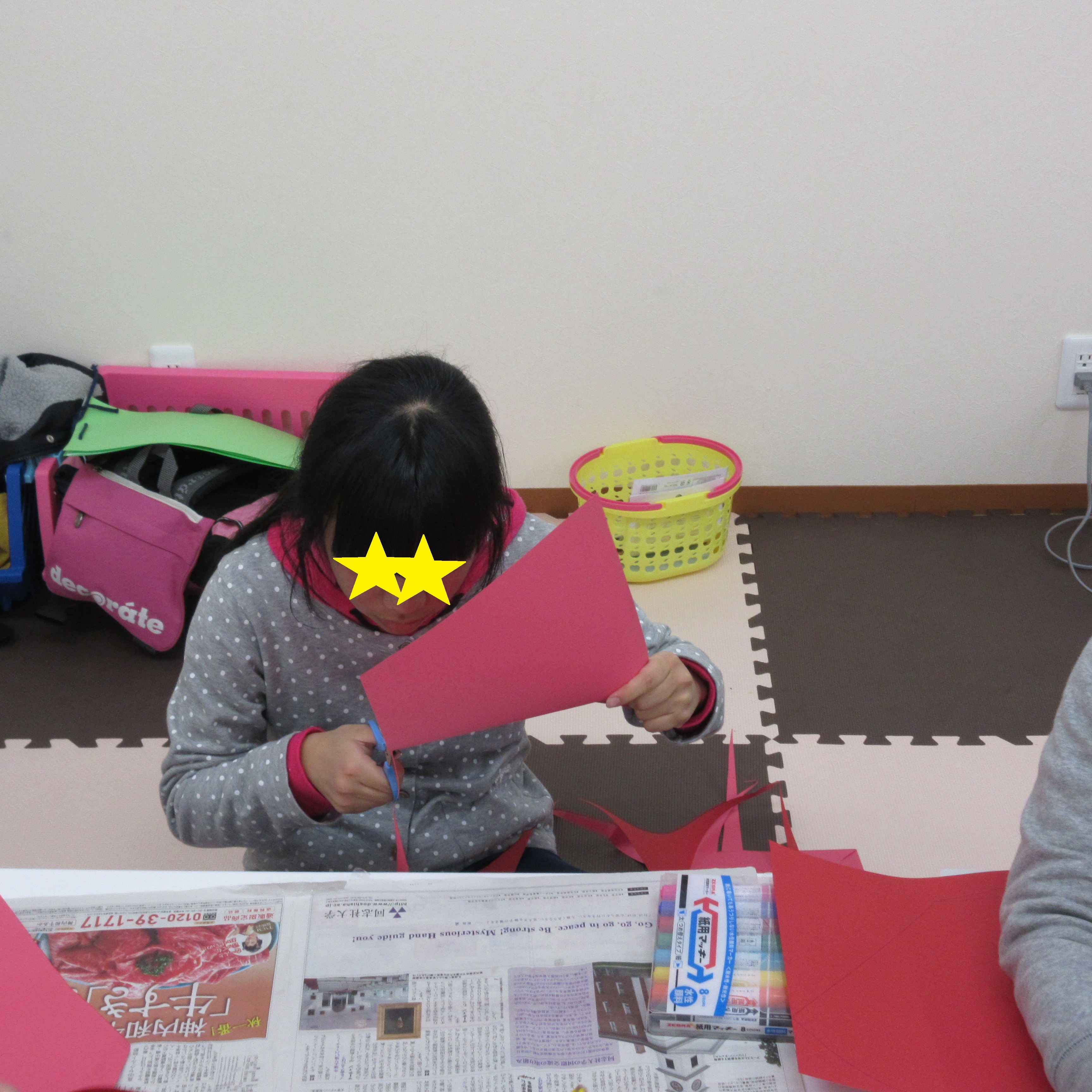 クリスマス帽子作り クリスマス帽子作り