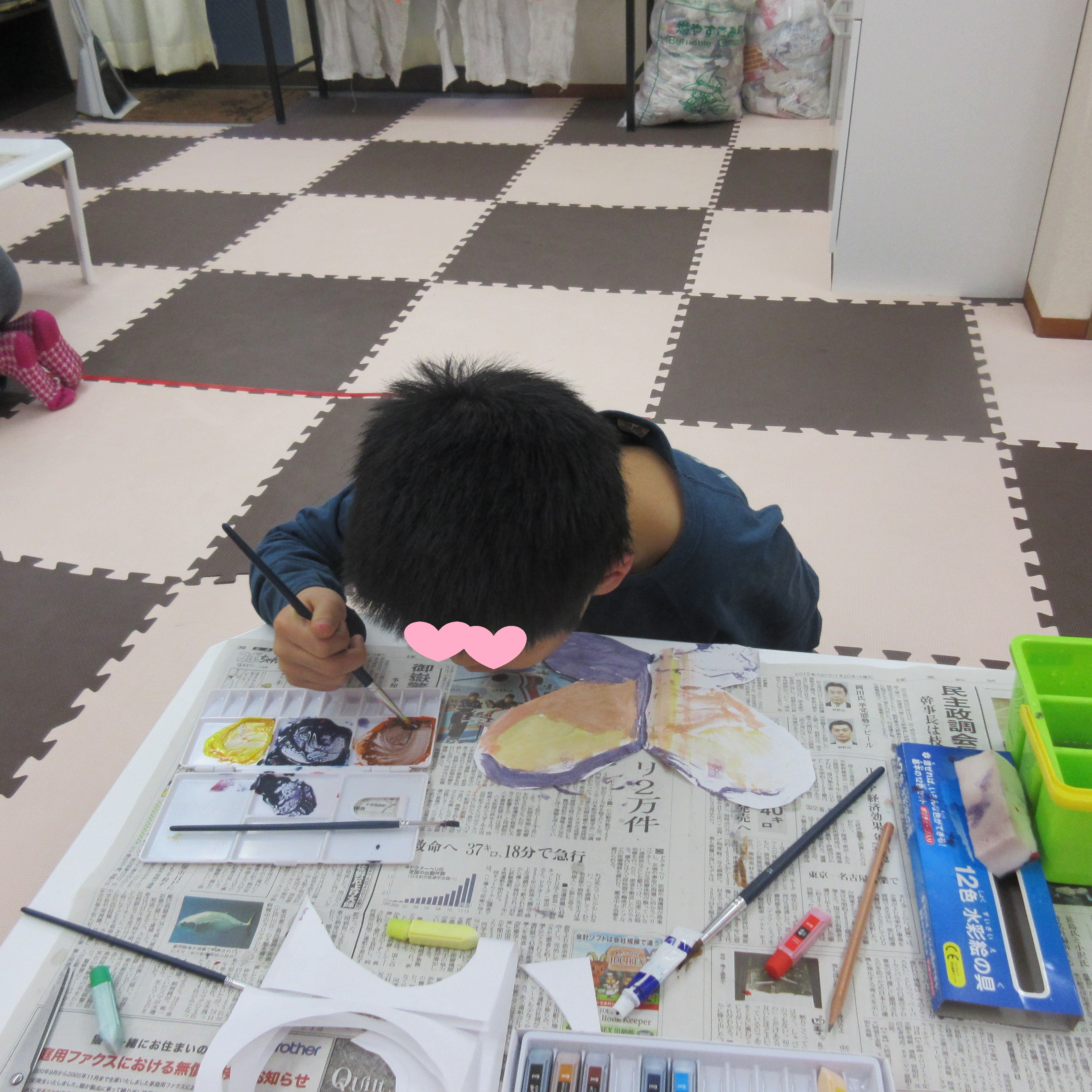 ぴったんちょうちょの色付け ぴったんちょうちょの色付け